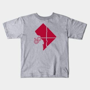 Washington DC Quads in Red Kids T-Shirt